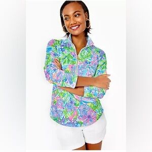 Lilly Pulitzer Vibrant Floral Zip Pullover